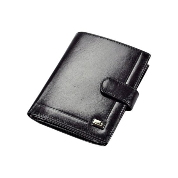 Чоловічий шкіряний гаманець Rovicky PC-105L-BAR RFID Чорний - PC-105L-BAR RFID фото